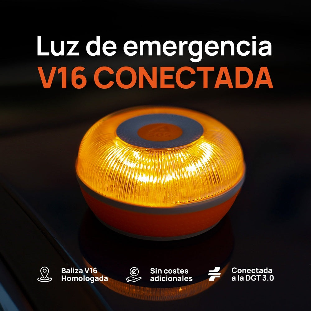 FlashLED SOS Baliza Señalización V16 Conectada IoT Homologada DGT 3.0