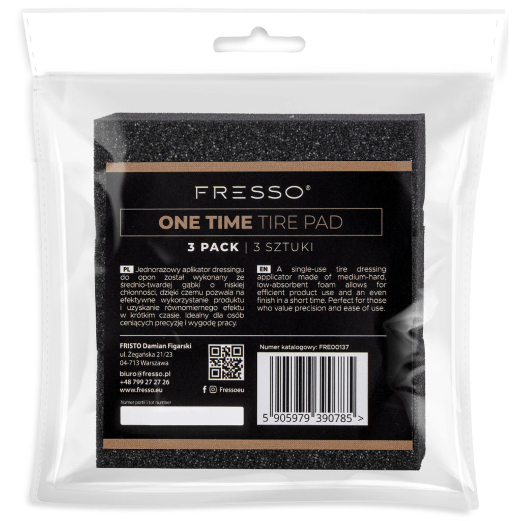 Fresso One Time Pad – Aplicadores desechables para dressing de neumáticos (3 uds)